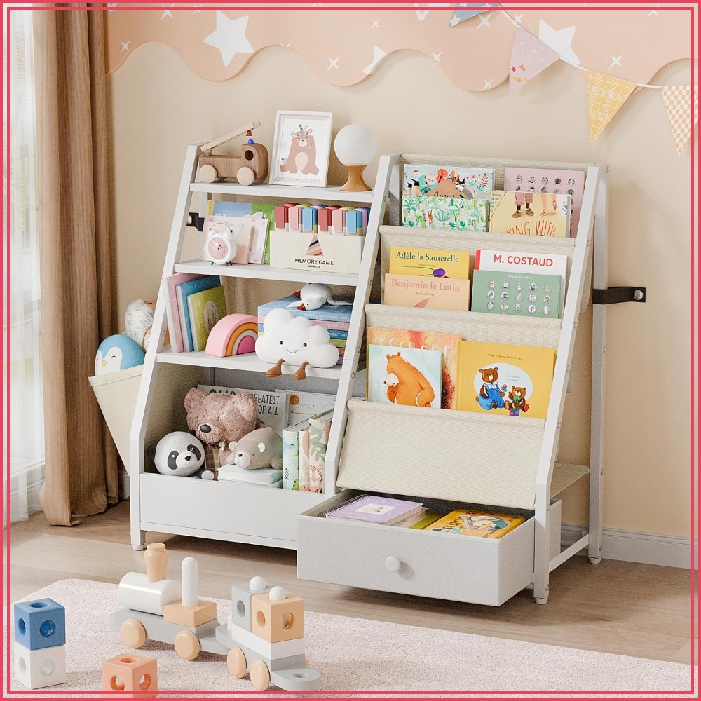 Baby Nursery Shelves - Kids Bookshelf and Toy Storage -