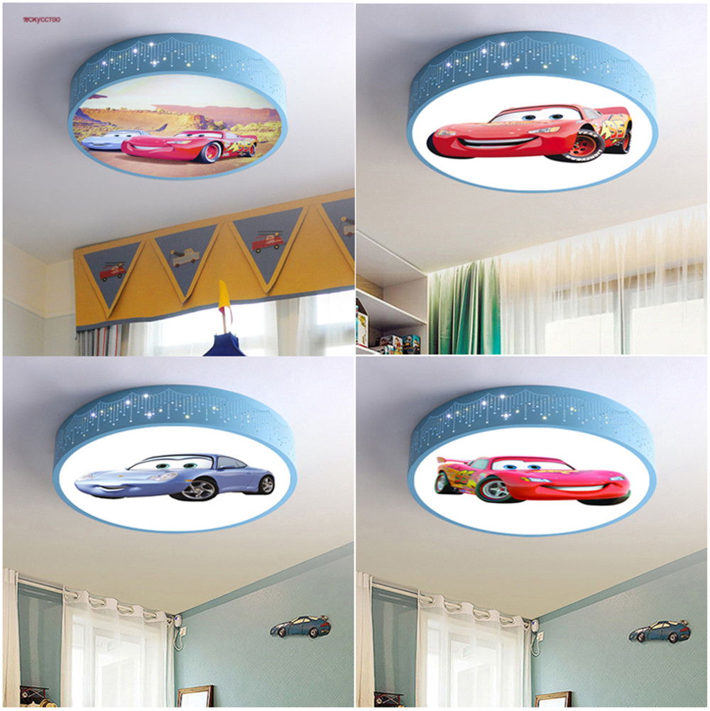 Baby Nursery Lamp - Cartoon Car Round Led Ceiling Lamp