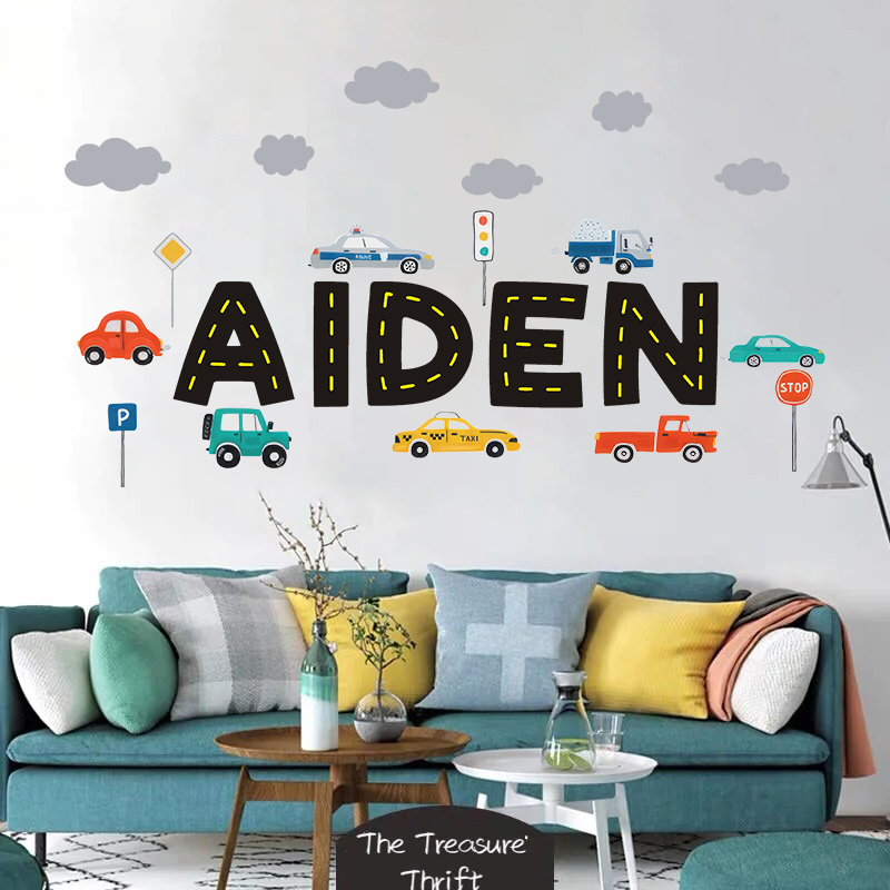 Custom Name Construction Vehic - Baby Nursery Decals บทวิจารณ์และราคา