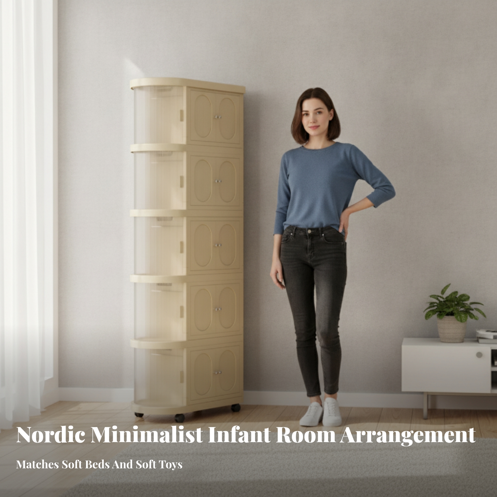 5-Tier Baby Cabinet Warm Beige - Baby Nursery Shelves บทวิจารณ์และราคา