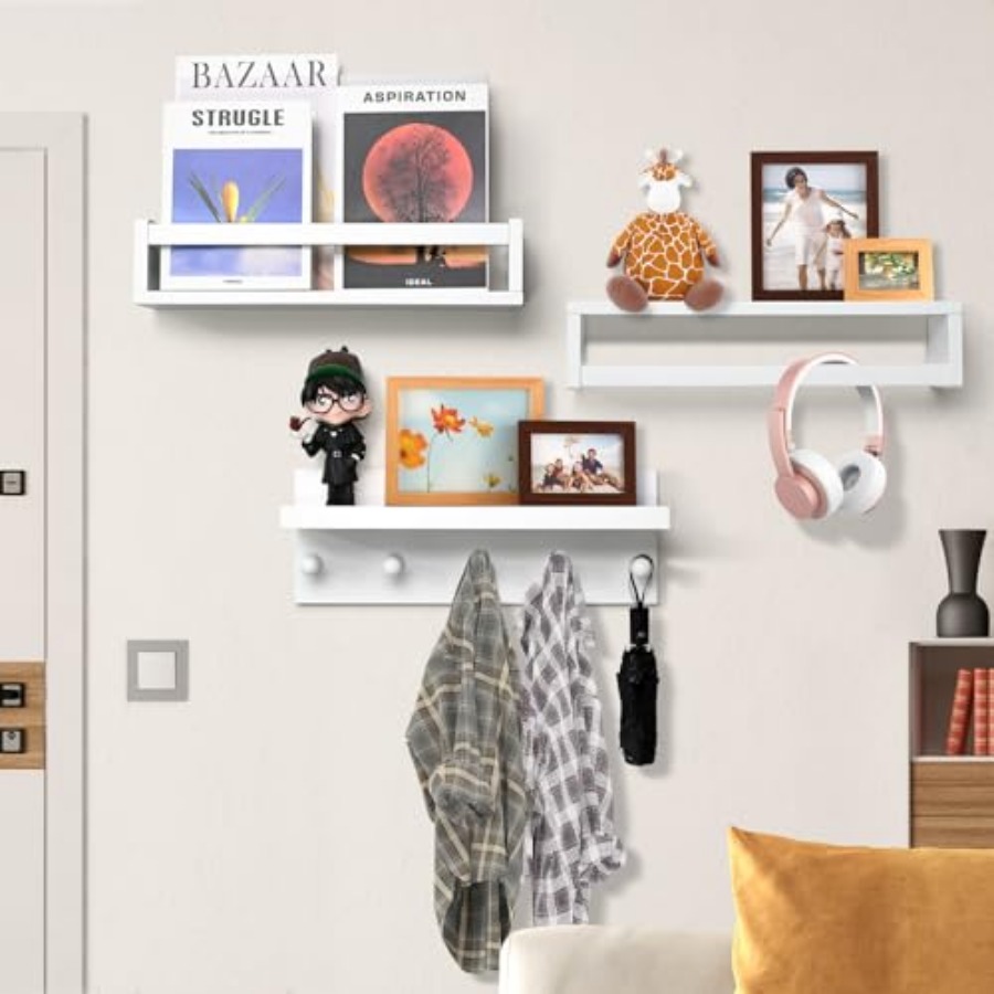 Set of Four Floating Book Shel - Baby Nursery Shelves บทวิจารณ์และราคา