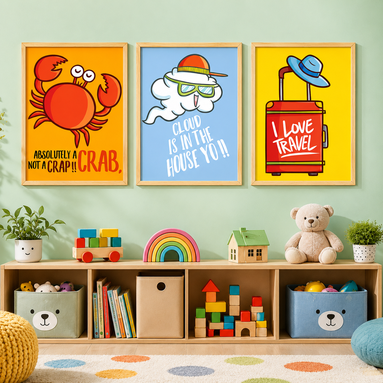 Cartoon Nursery Wall Art, Funn - Baby Nursery Quotes Wall Art บทวิจารณ์และราคา