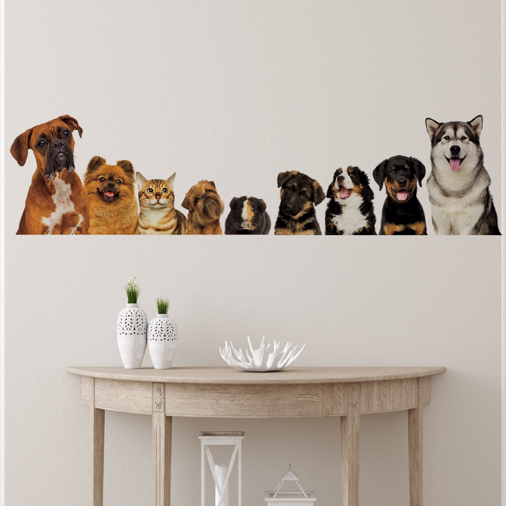 C30# 9 Cute Cats And Dogs Wall - Baby Nursery Decals บทวิจารณ์และราคา