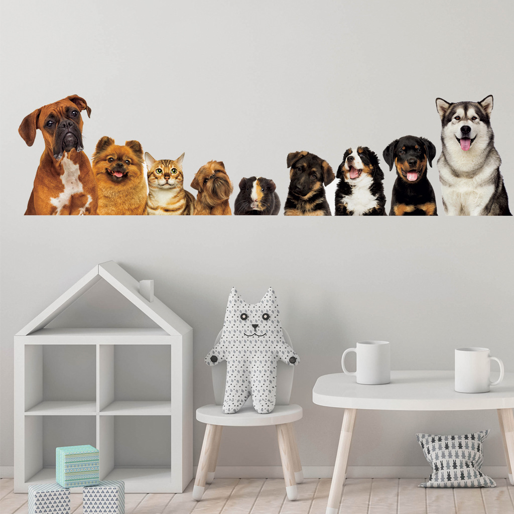 C30# 9 Cute Cats And Dogs Wall - Baby Nursery Decals บทวิจารณ์และราคา
