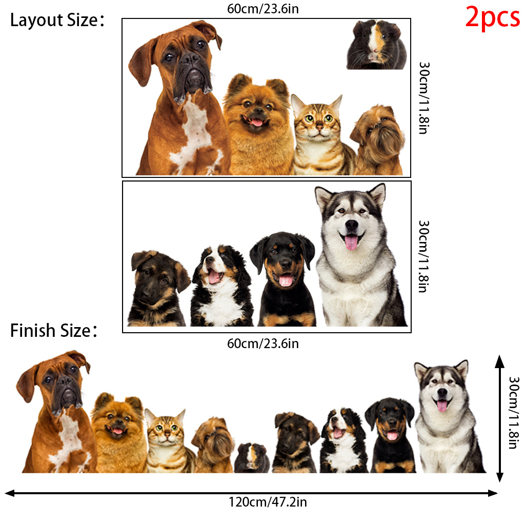 C30# 9 Cute Cats And Dogs Wall - Baby Nursery Decals บทวิจารณ์และราคา