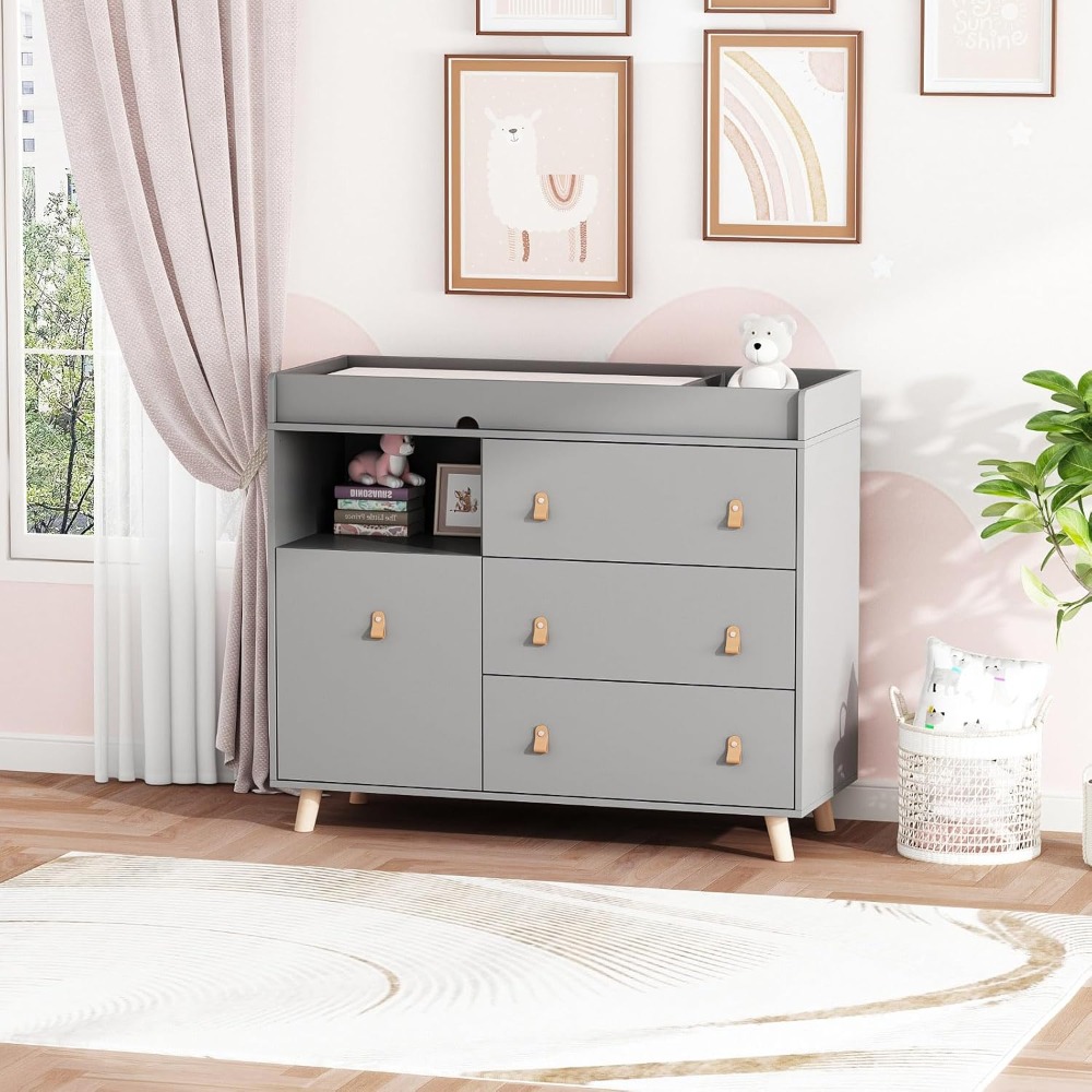 Baby Dresser Changing Table, T - Baby Nursery Shelves บทวิจารณ์และราคา