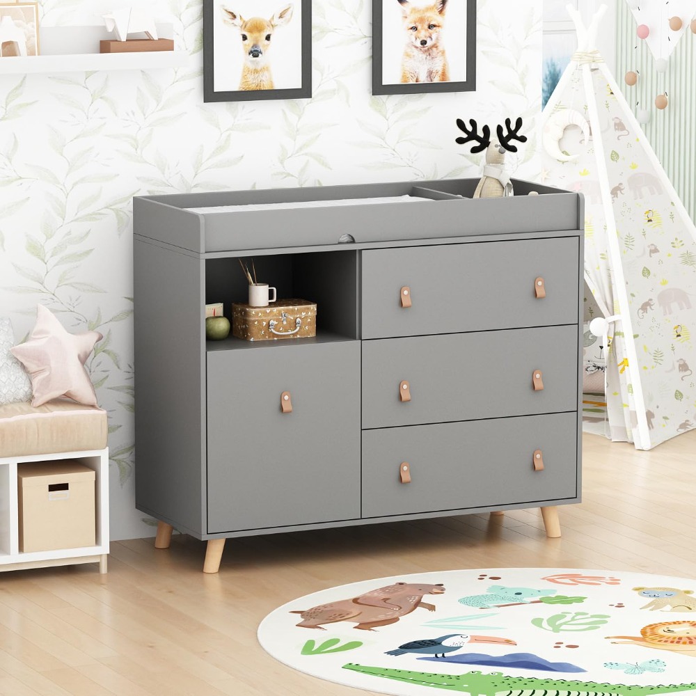 Baby Dresser Changing Table, T - Baby Nursery Shelves บทวิจารณ์และราคา