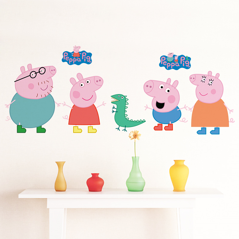 Cartoon Peppa Pig Wall Sticker - Baby Nursery Decals บทวิจารณ์และราคา