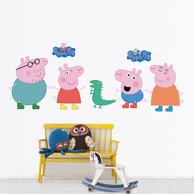 Cartoon Peppa Pig Wall Sticker - Baby Nursery Decals บทวิจารณ์และราคา