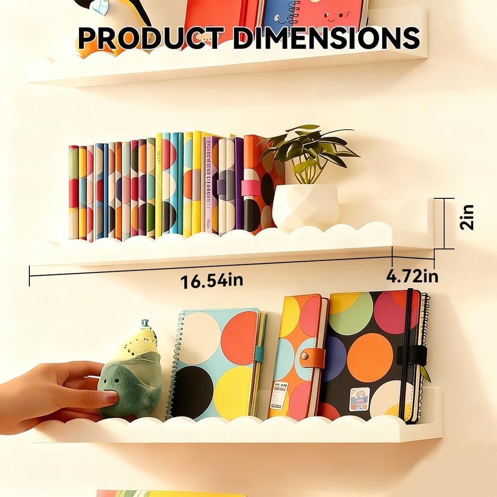 Set of 4 Floating Scalloped Wa - Baby Nursery Shelves บทวิจารณ์และราคา