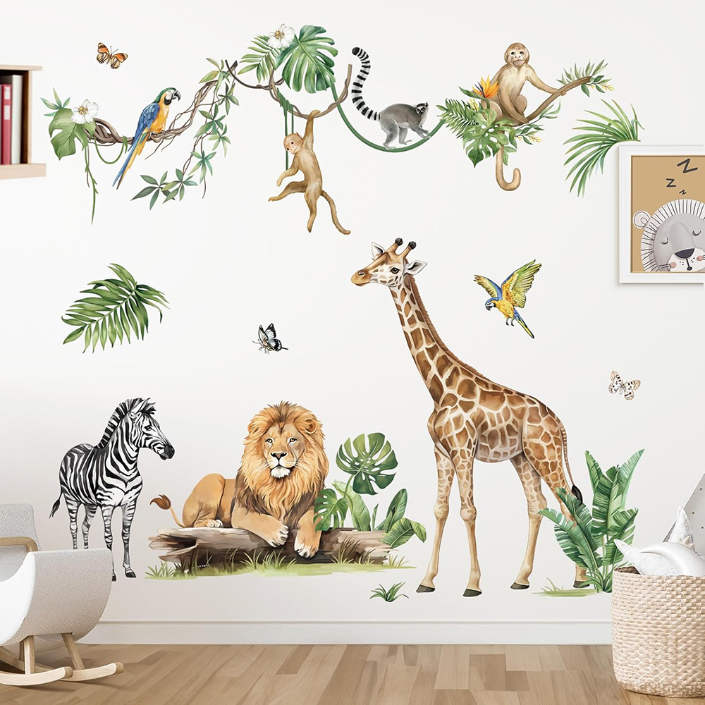 Large Jungle Animal Tropical L - Baby Nursery Wall Decals บทวิจารณ์และราคา