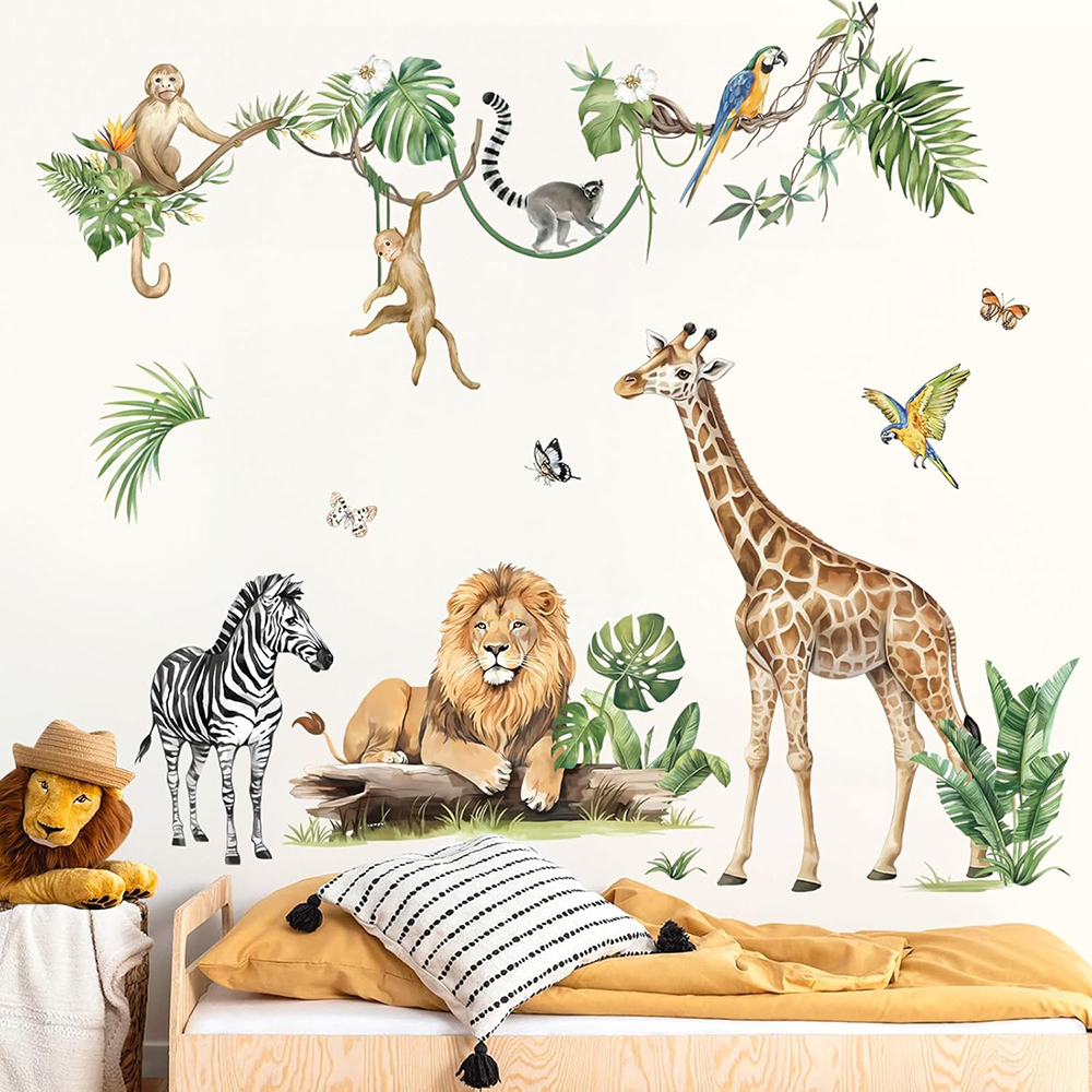 Large Jungle Animal Tropical L - Baby Nursery Wall Decals บทวิจารณ์และราคา
