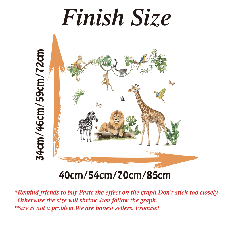 Large Jungle Animal Tropical L - Baby Nursery Wall Decals บทวิจารณ์และราคา