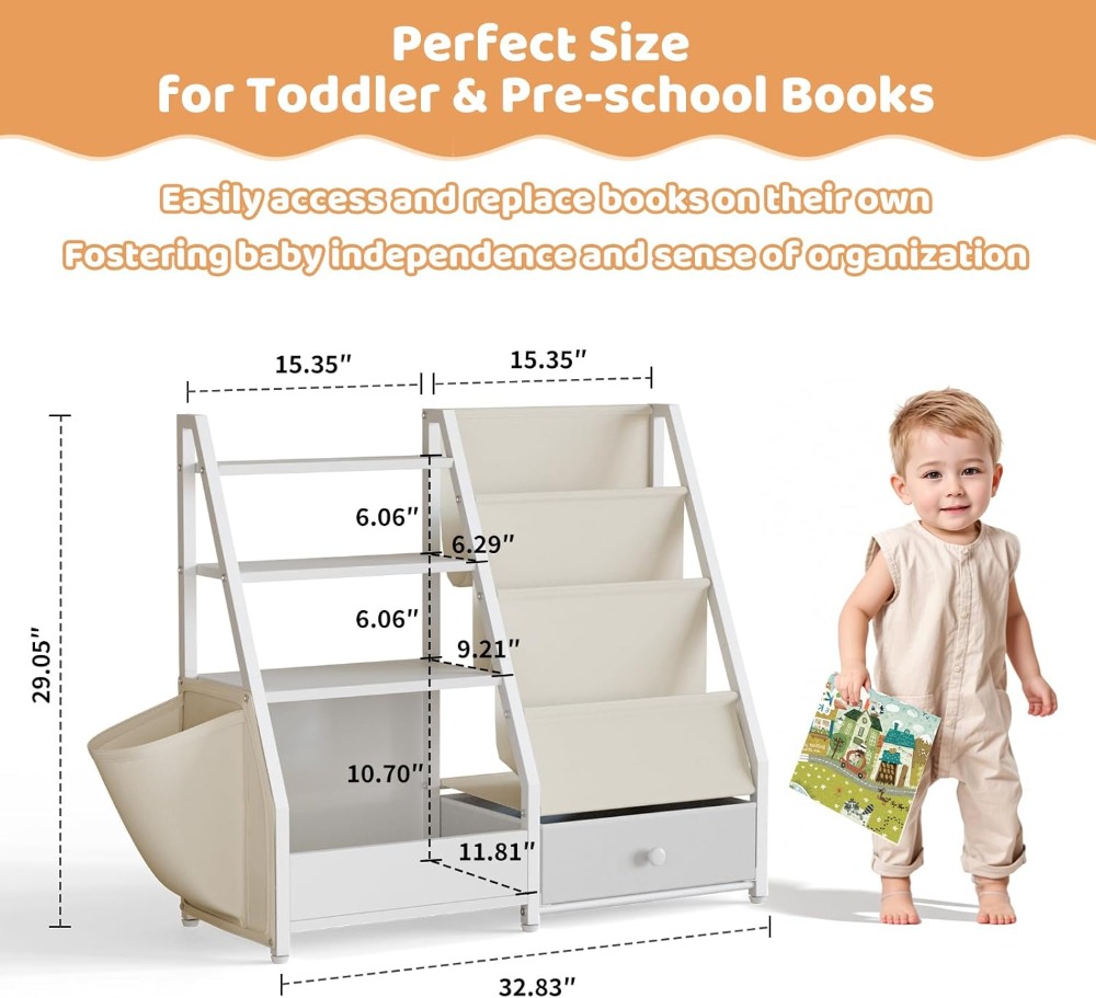 Kids Bookshelf and Toy Storage - Baby Nursery Shelves บทวิจารณ์และราคา
