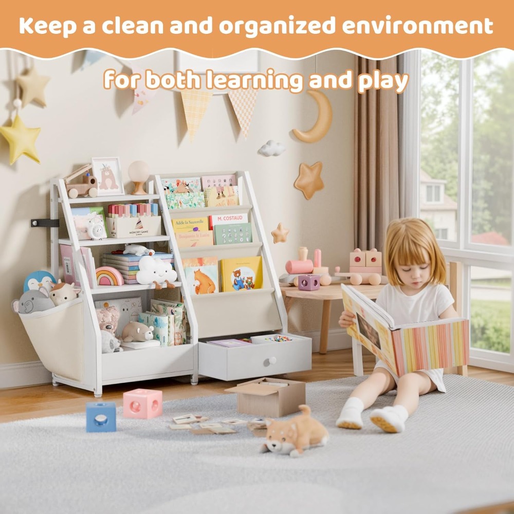 Kids Bookshelf and Toy Storage - Baby Nursery Shelves บทวิจารณ์และราคา