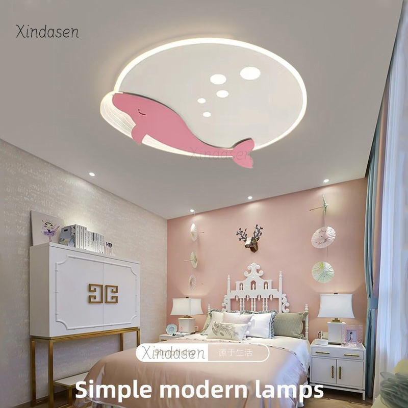 Kids Room Ceiling Light Whale  - Baby Nursery Lamp บทวิจารณ์และราคา