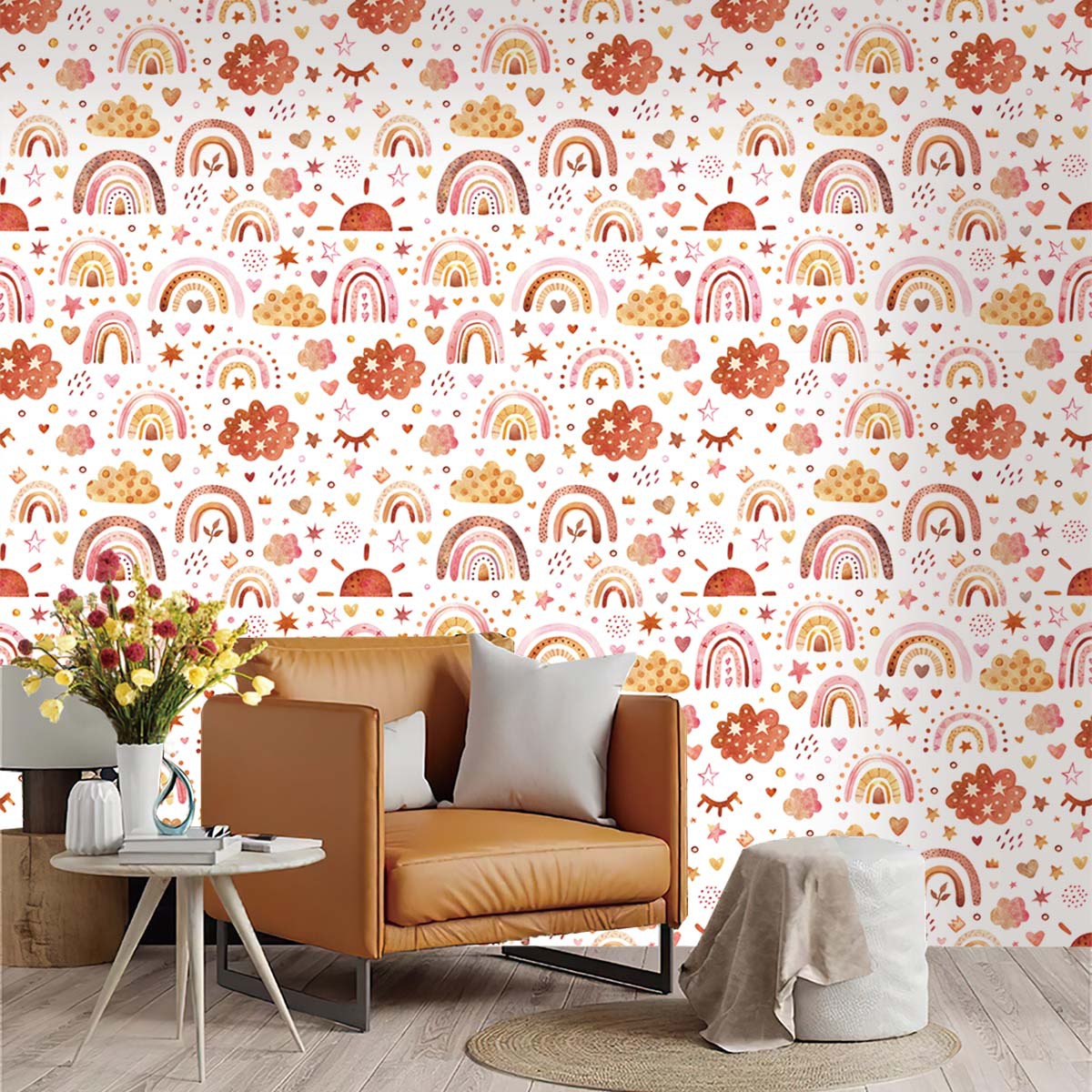 Rainbow Wallpaper Peel and Sti - Baby Nursery Water บทวิจารณ์และราคา