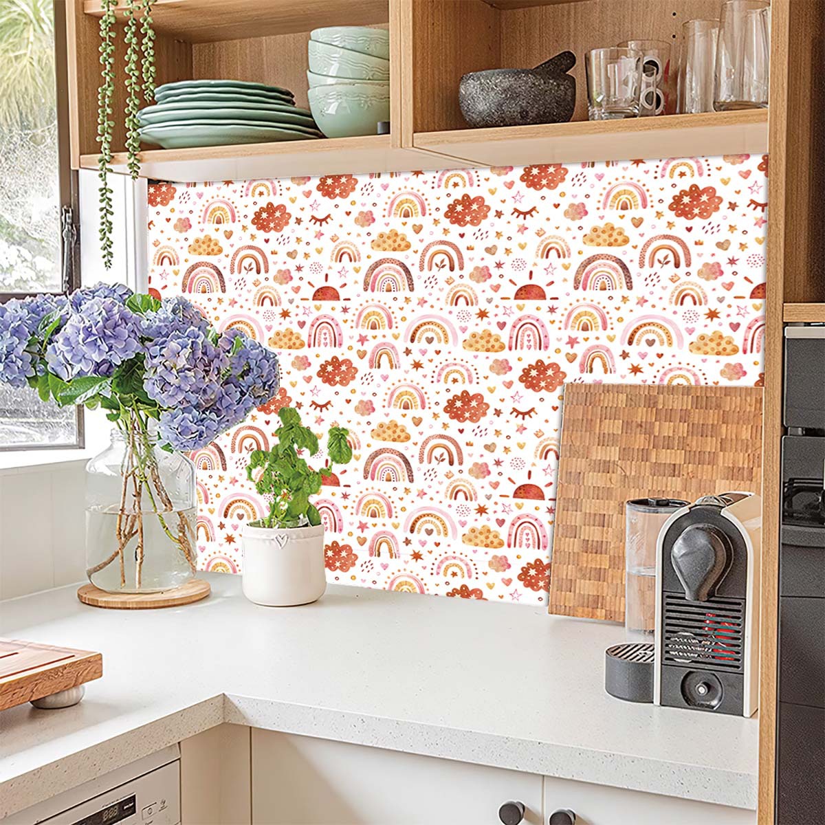 Rainbow Wallpaper Peel and Sti - Baby Nursery Water บทวิจารณ์และราคา