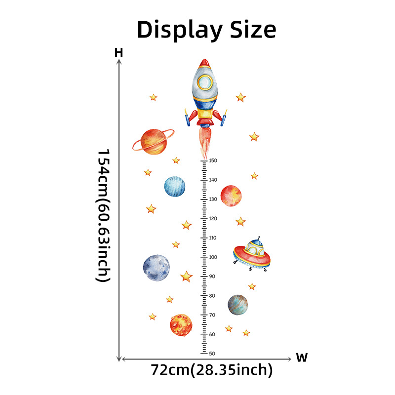 Cartoon Planet Rocket Height M - Baby Nursery Wall Decals บทวิจารณ์และราคา