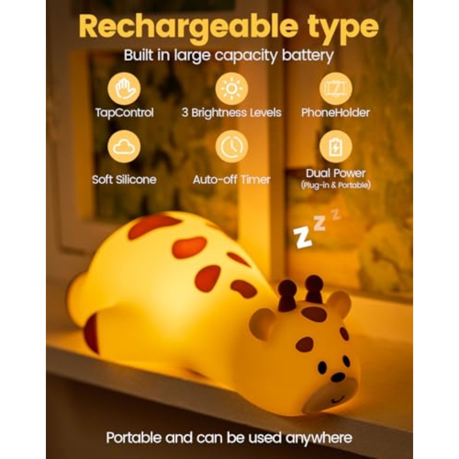 Night Light Giraffe, Silicone  - Baby Nursery Lamp บทวิจารณ์และราคา