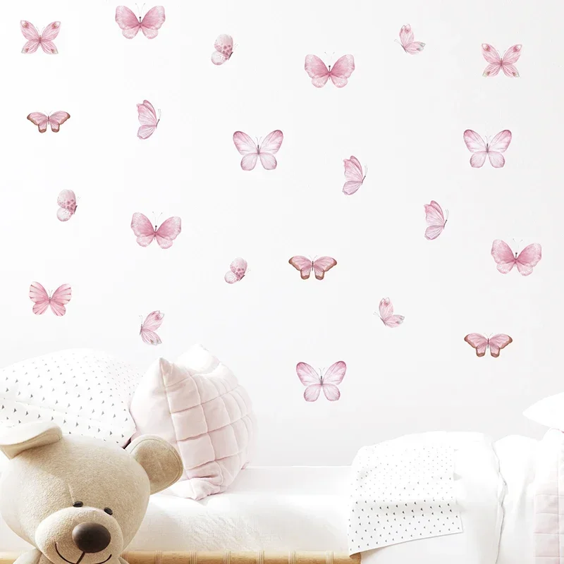 17pcs Watercolor Pink Flying B - Baby Nursery Water บทวิจารณ์และราคา