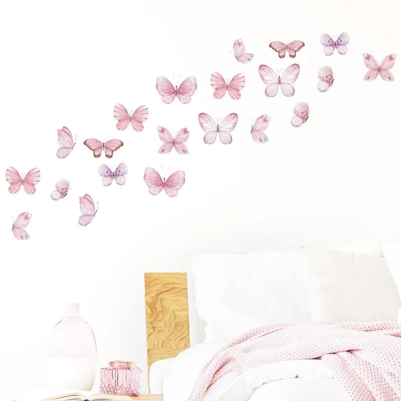 17pcs Watercolor Pink Flying B - Baby Nursery Water บทวิจารณ์และราคา