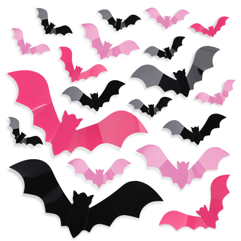24/48Pcs Halloween Pink Bats W - Baby Nursery Decals บทวิจารณ์และราคา