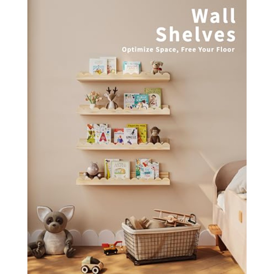 Nursery Book Shelves, 4-Pack F - Baby Nursery Shelves บทวิจารณ์และราคา