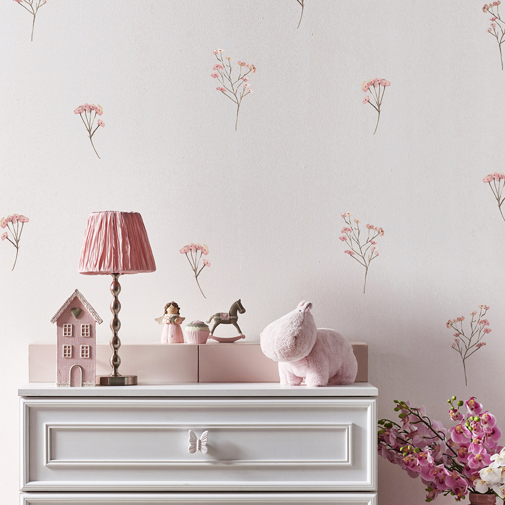 Pink  Watercolor Flower Wall S - Baby Nursery Wall Decals บทวิจารณ์และราคา