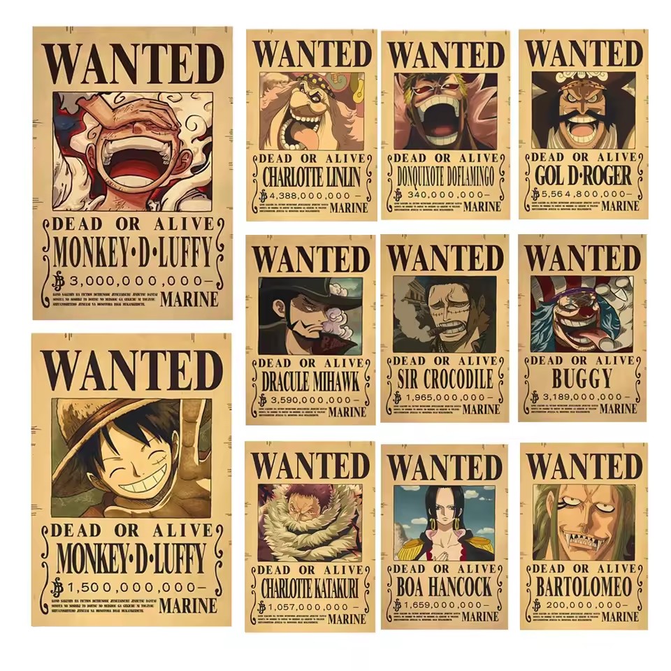 Anime One Piece Bounty Wanted  - Baby Nursery Decals บทวิจารณ์และราคา