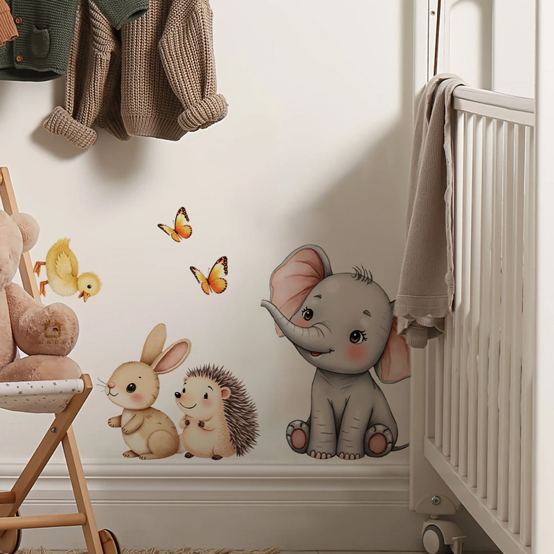 Cartoon Animal Wall Sticker -  - Baby Nursery Wall Decals บทวิจารณ์และราคา