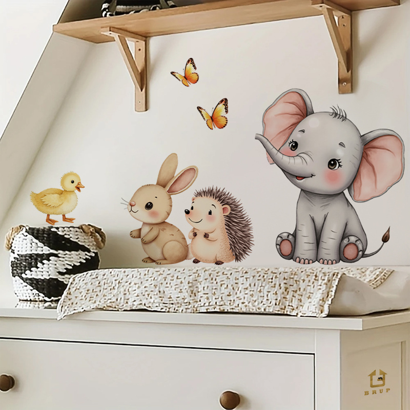 Cartoon Animal Wall Sticker -  - Baby Nursery Wall Decals บทวิจารณ์และราคา