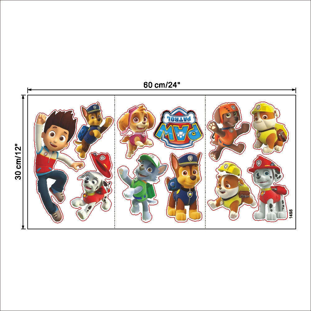 Cartoon Pawed Patrol Wall Stic - Baby Nursery Decals บทวิจารณ์และราคา