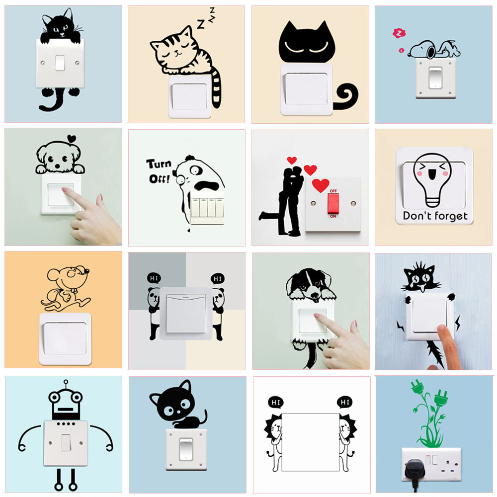 Funny Patterns Switch Stickers - Baby Nursery Wall Decals บทวิจารณ์และราคา