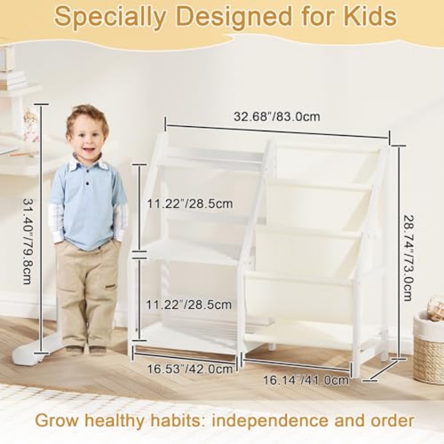 Bookshelf with Storage 3 Tier  - Baby Nursery Shelves บทวิจารณ์และราคา