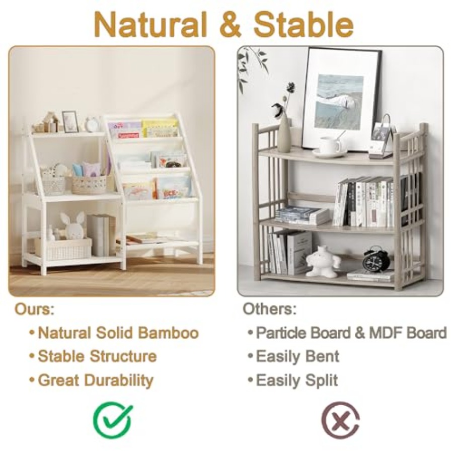 Bookshelf with Storage 3 Tier  - Baby Nursery Shelves บทวิจารณ์และราคา