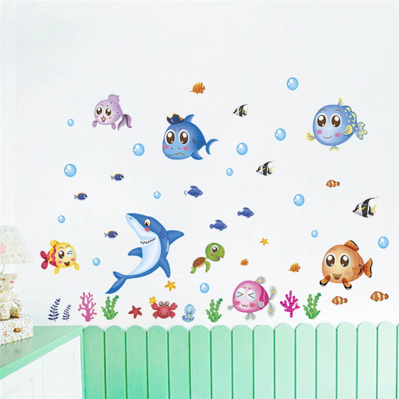 Cute Fishes Whale Shark Sealif - Baby Nursery Decals บทวิจารณ์และราคา