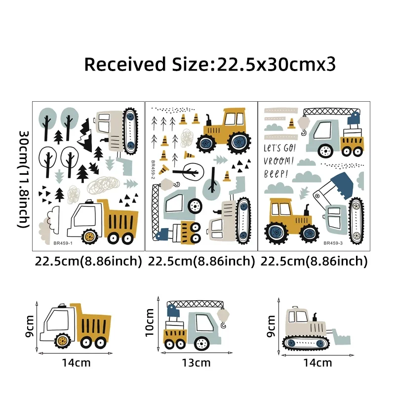 Hand Drawn Cute Cars Cargo Tru - Baby Nursery Decals บทวิจารณ์และราคา