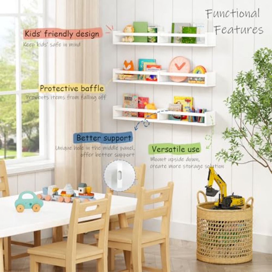 Large Nursery Book Shelves Wal - Baby Nursery Shelves บทวิจารณ์และราคา