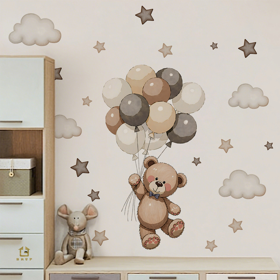 Adorable Teddy Bear Wall Decal - Baby Nursery Decals บทวิจารณ์และราคา