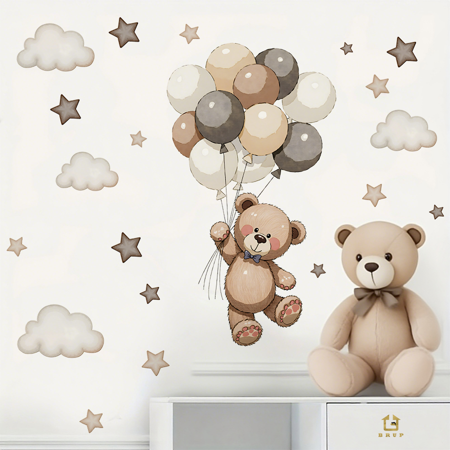 Adorable Teddy Bear Wall Decal - Baby Nursery Decals บทวิจารณ์และราคา