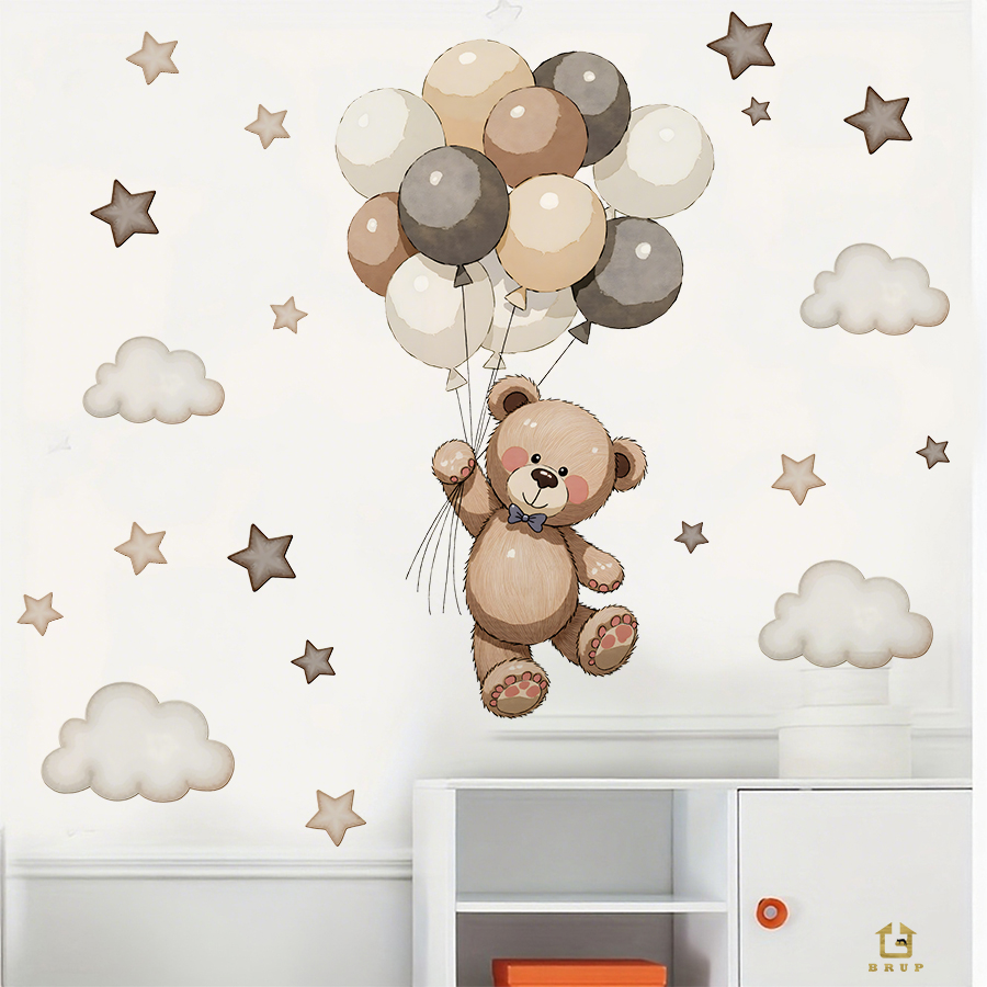Adorable Teddy Bear Wall Decal - Baby Nursery Decals บทวิจารณ์และราคา