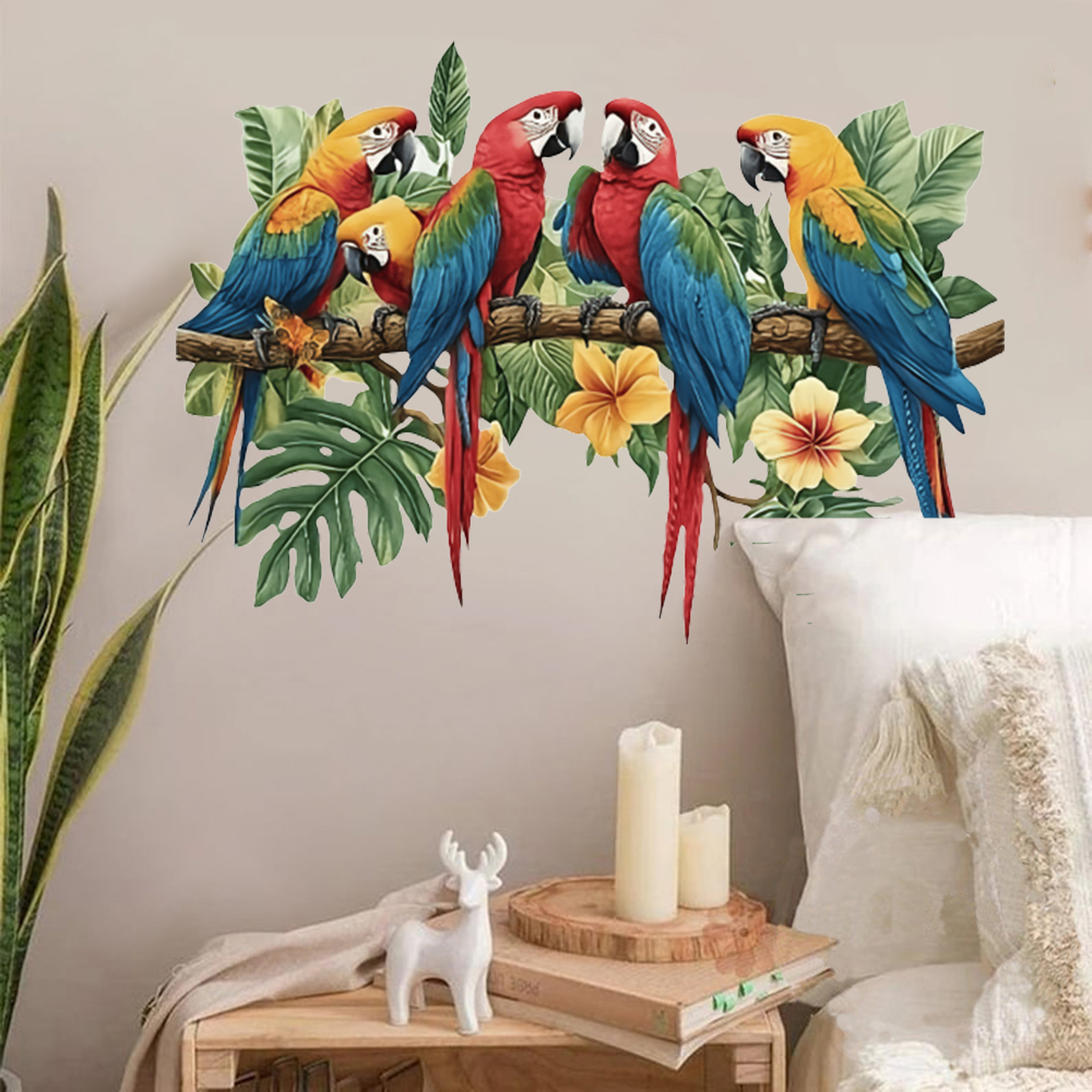 3Pcs Parrots on Branch Wall St - Baby Nursery Decals บทวิจารณ์และราคา