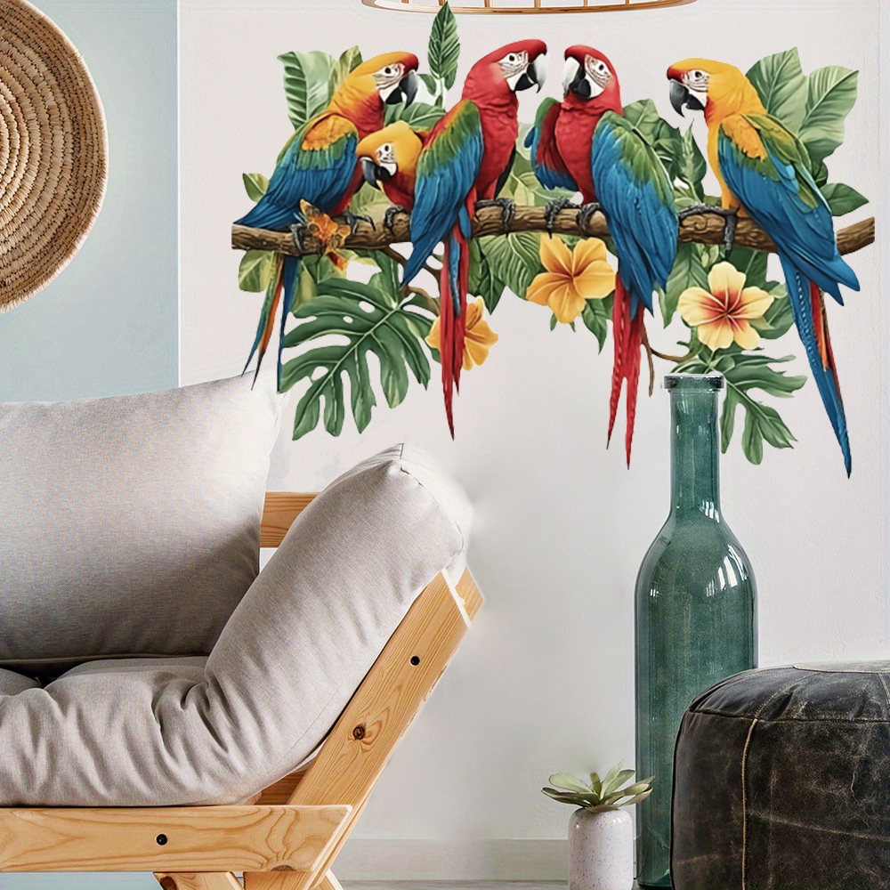 3Pcs Parrots on Branch Wall St - Baby Nursery Decals บทวิจารณ์และราคา