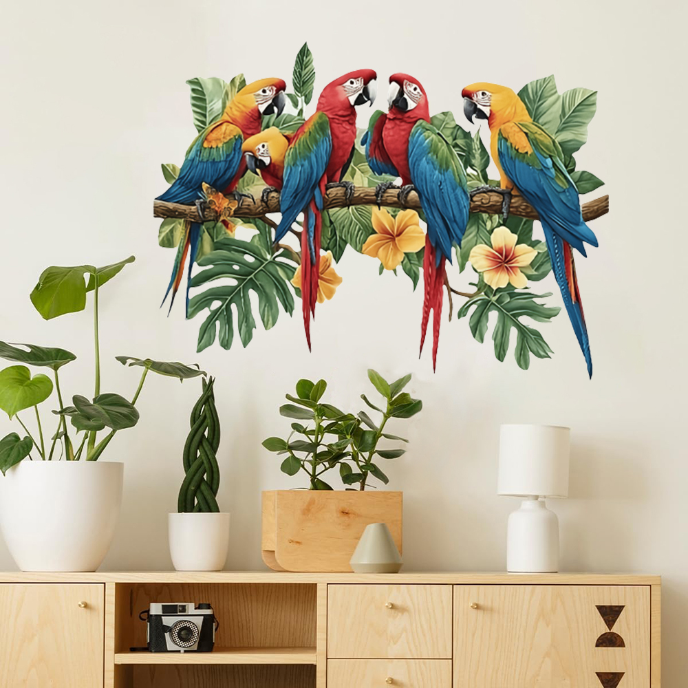 3Pcs Parrots on Branch Wall St - Baby Nursery Decals บทวิจารณ์และราคา