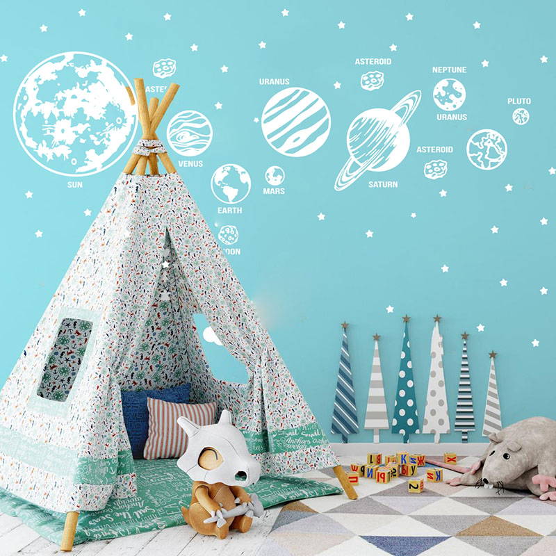 Large Planets Solar System Spa - Baby Nursery Wall Mural บทวิจารณ์และราคา