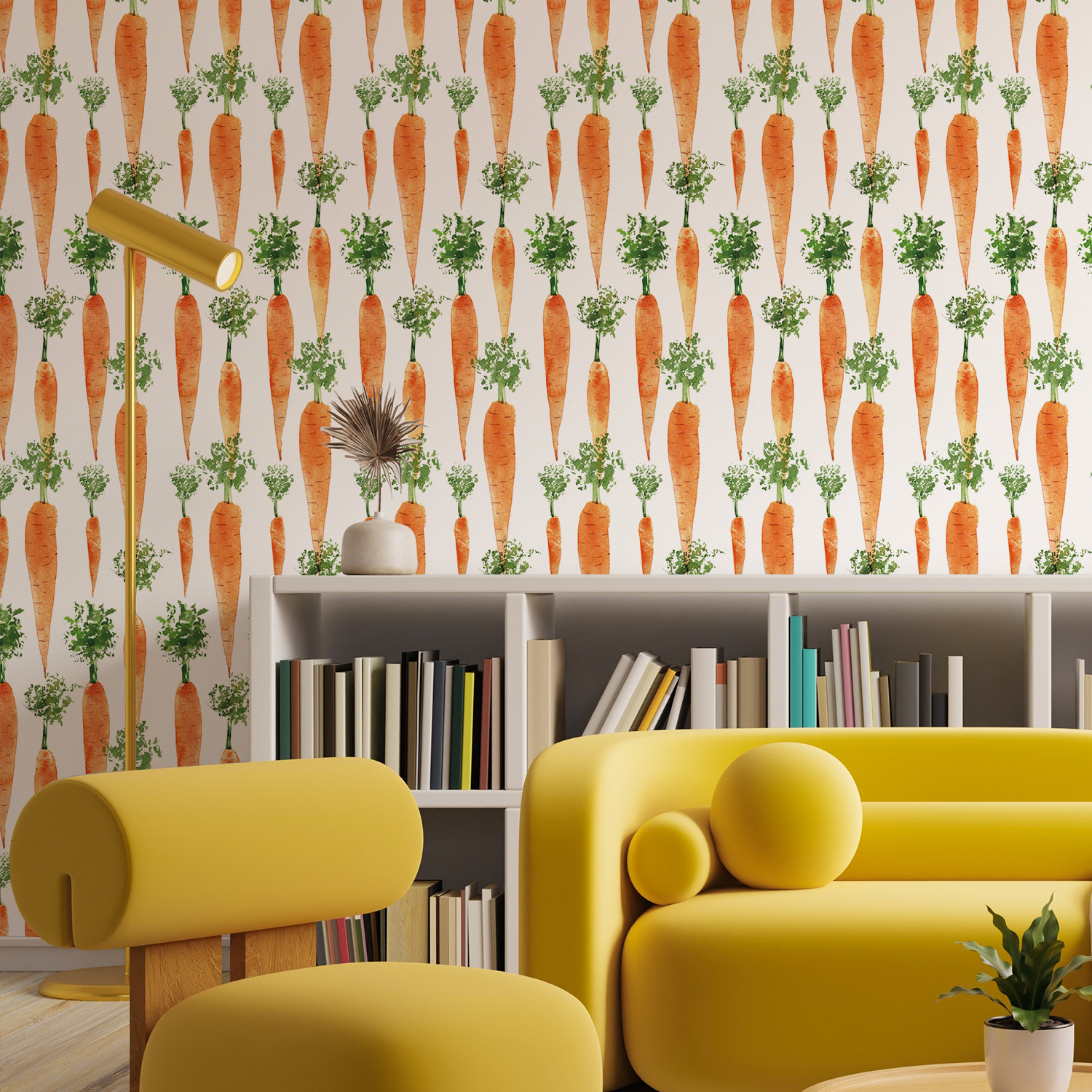 Cute Watercolor Carrots Wallpa - Baby Nursery Water บทวิจารณ์และราคา