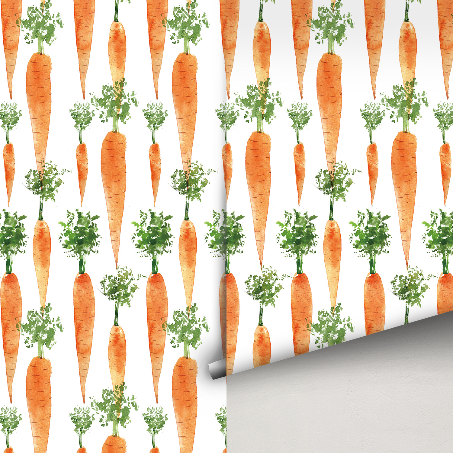 Cute Watercolor Carrots Wallpa - Baby Nursery Water บทวิจารณ์และราคา