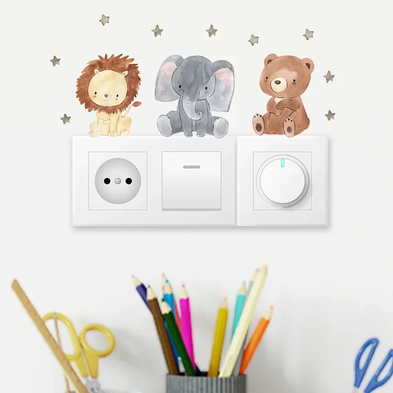 1/2/4/6set Cartoon Animals Wal - Baby Nursery Decals บทวิจารณ์และราคา