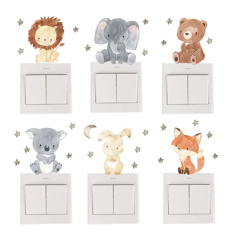 1/2/4set Cartoon Animals Wall  - Baby Nursery Water บทวิจารณ์และราคา